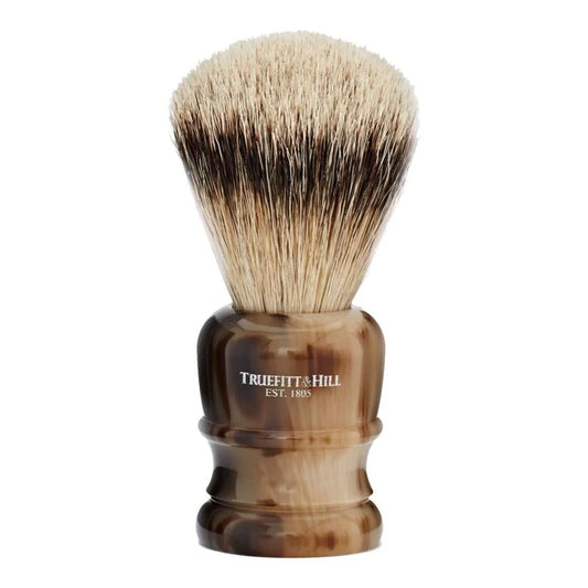 TRUEFITT & HILL WELLINGTON SUPER BADGER SHAVING BRUSH - HORN