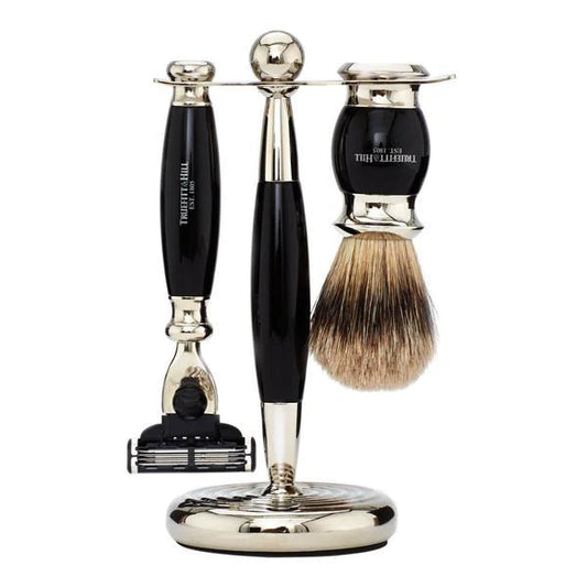 TRUEFITT & HILL EDWARDIAN COLLECTION SHAVING SET– MACH 3- EBONY