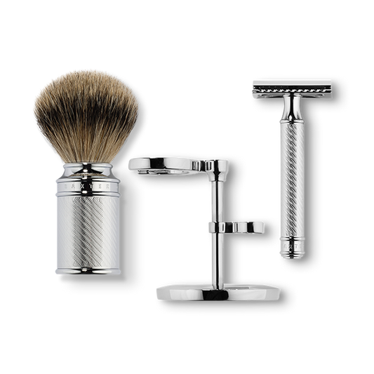 BAXTER OF CALIFORNIA SHAVE KIT WITH SAFETY RAZOR AND SHAVING BRUSH - Blackwood Barbers