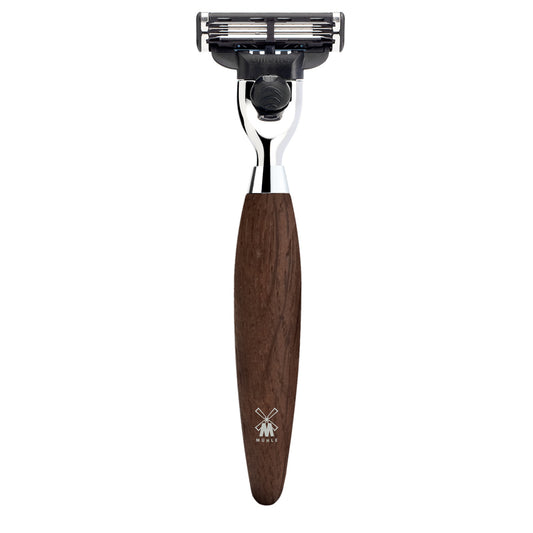 MUHLE KOSMO MACH3 RAZOR BOG OAK WOOD HANDLE - Blackwood Barbers