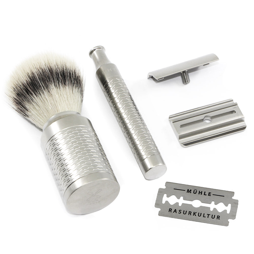 MUHLE ROCCA 3-PIECE SHAVING SET -STAINLESS STEEL