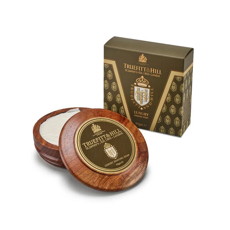 TRUEFITT & HILL LUXURY SHAVING SOAP IN WOODEN BOWL