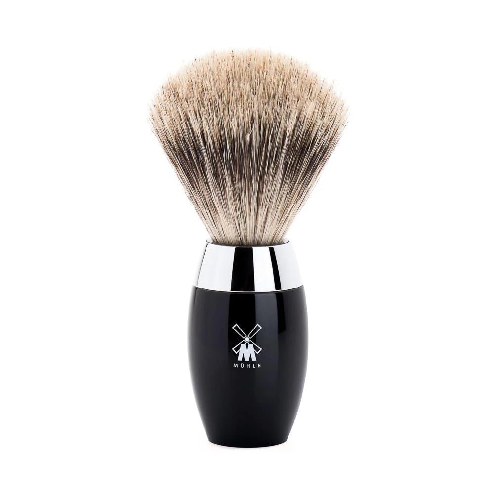 MUHLE KOSMO 281 K 876 FINE BADGER HAIR SHAVING BRUSH – BLACK RESIN