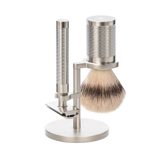 MUHLE ROCCA 3-PIECE SHAVING SET -STAINLESS STEEL