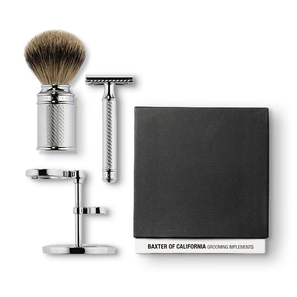 BAXTER OF CALIFORNIA SHAVE KIT WITH SAFETY RAZOR AND SHAVING BRUSH - Blackwood Barbers