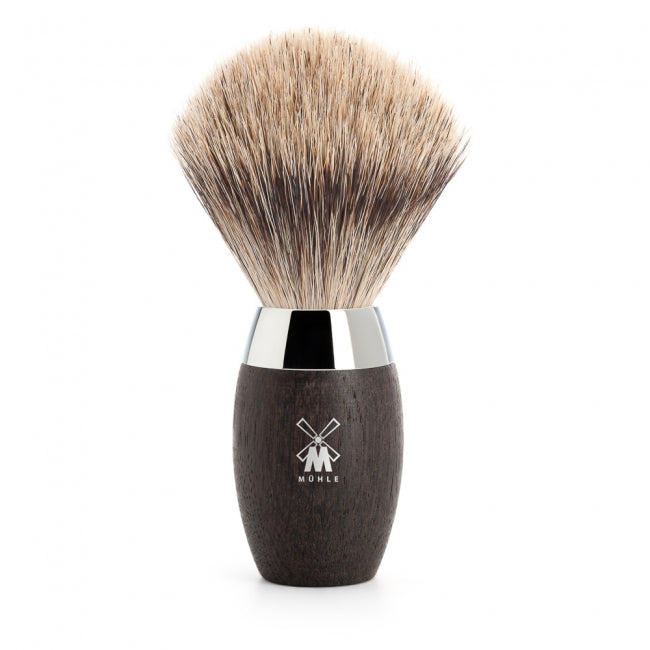 Muhle fine badger brush. bog oak handle 281H873 - Blackwood Barbers