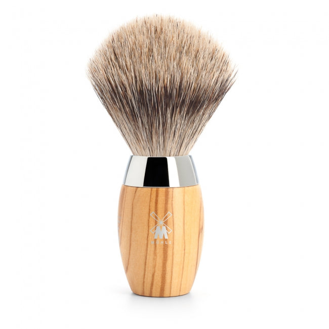 MUHLE KOSMO fine badger brush. olive wood handle 281H870 - Blackwood Barbers