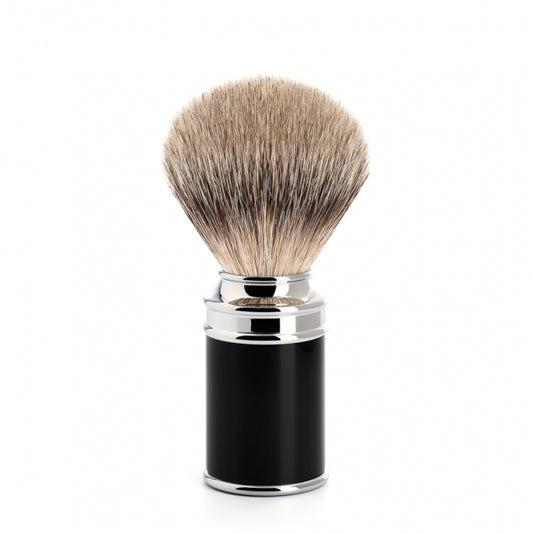 MUHLE silvertip badger brush. high-grade resin black handle 091M106 - Blackwood Barbers