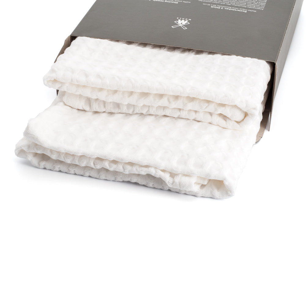 MUHLE 2 Shaving towels from MÜHLE, waffle piqué, pure cotton - Blackwood Barbers