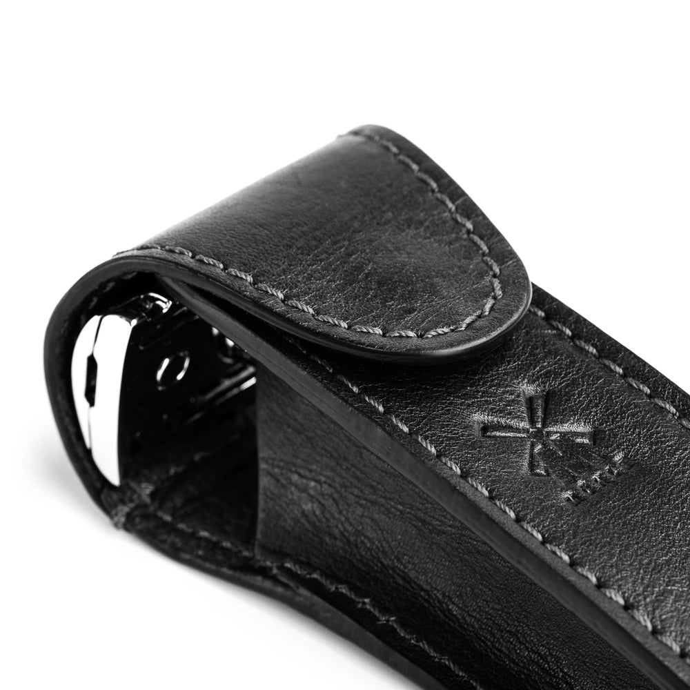 MUHLE LEATHER POUCH FOR TRADITIONAL SAFETY RAZOR- BLACK - Blackwood Barbers